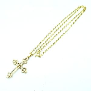 14k Yellow Gold Cross Pendant with Chain